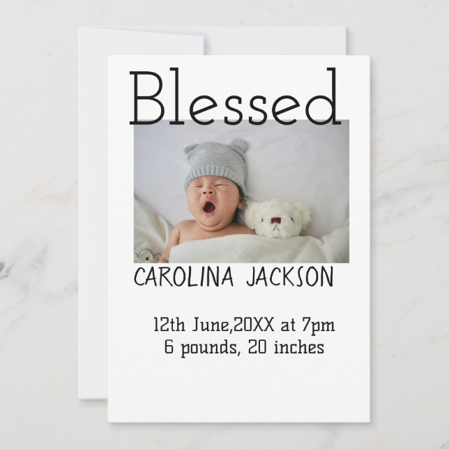 Anúncio de nascimento moderno da nova nascer (Frente)