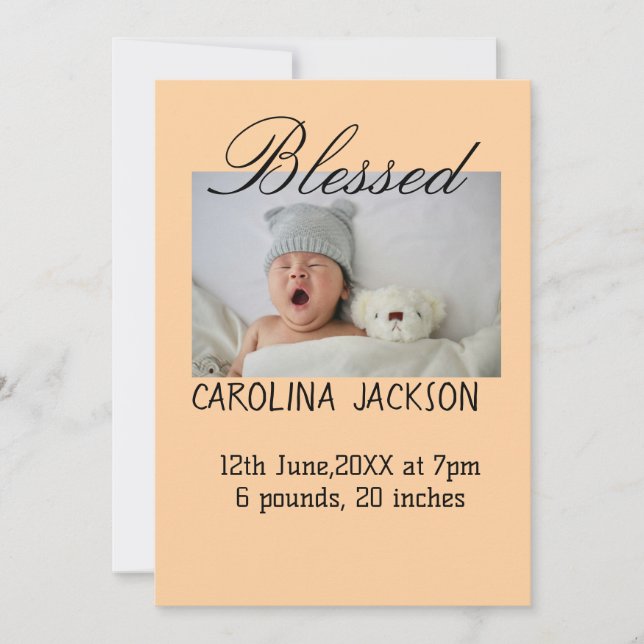 Anúncio de nascimento moderno da nova nascer (Frente)