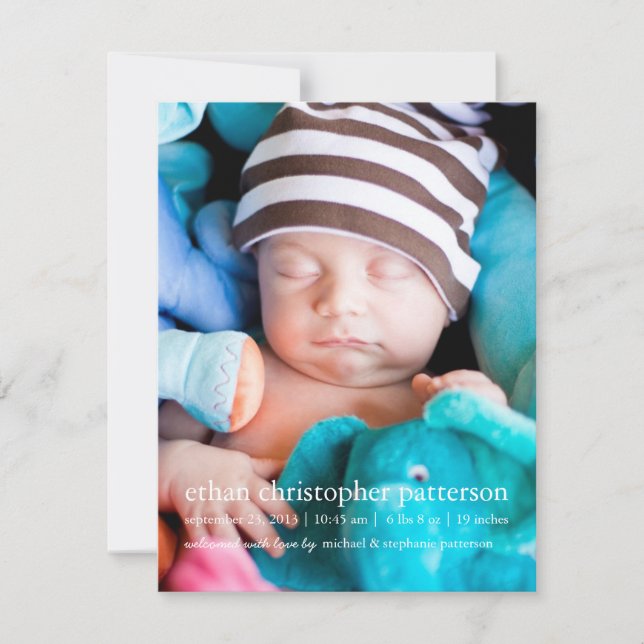 Anúncio de Nascimento Moderno de Foto do Sonho Doi (Frente)