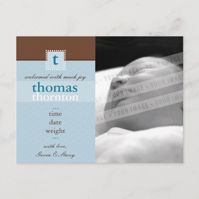 ANÚNCIO DE NASCIMENTO :: monogram1 - menino (Frente)