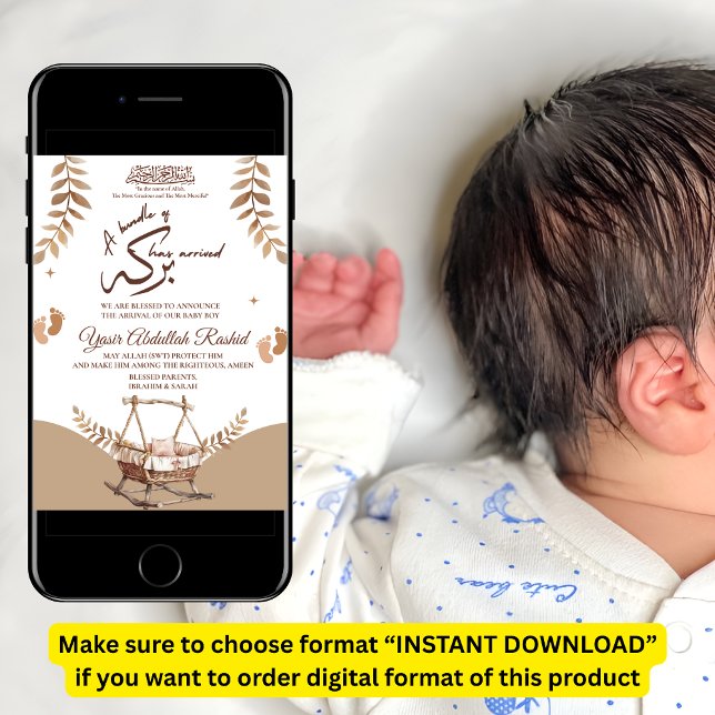 Anúncio de Nascimento Muçulmano do Boho Nursery Bo (Criador carregado)