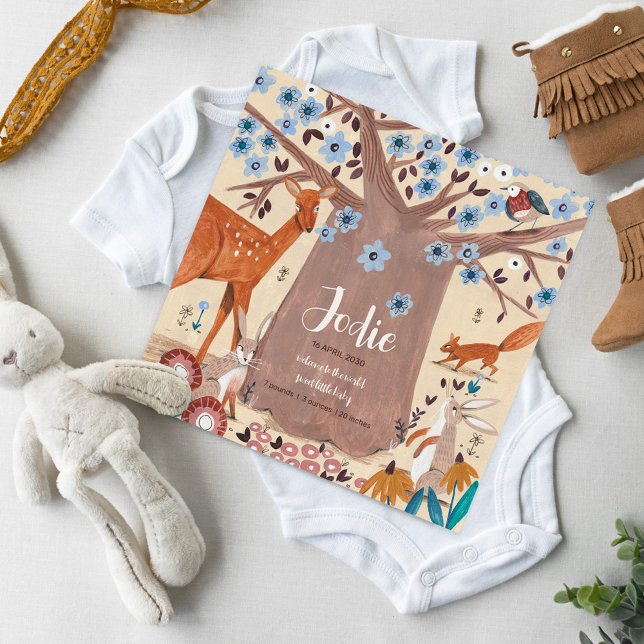 Anúncio de Nascimento Neutro de Animais da Florest (Criador carregado)