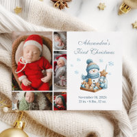 Anúncio de Nascimento no Primeiro Natal com 5 Foto