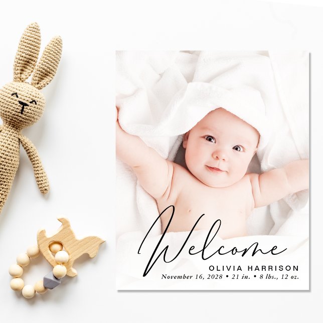 Anúncio de Nascimento Orçamento 4 Foto Script (A heartfelt and personalized way to introduce your bundle of joy to the world.)