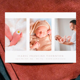 anúncio de nascimento rosa de colagem de fotos mín