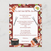 Anúncio de Nascimento Sushi Neutro