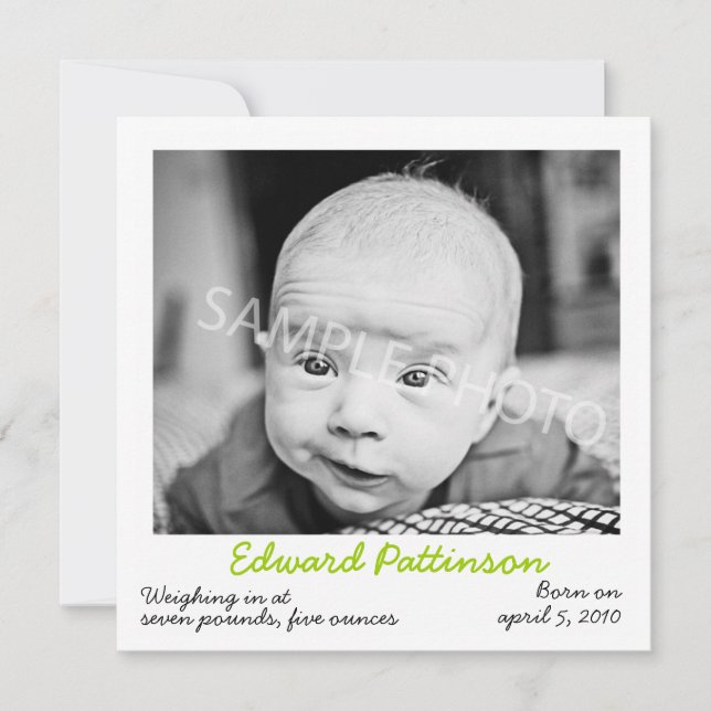 Anúncio de Nascimento Verde (Frente)