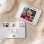 Anúncio de Natal de Novos Pais Engraçados<br><div class="desc">Todos os novos pais serão capazes de se relacionar com este novo e engraçado cartão de Natal para bebês. Personalize com 1 foto na frente e 3 fotos na parte traseira, juntamente com todas as informações de parto dos bebês. Visite minha coleção de cartões de natal para ver todas as...</div>