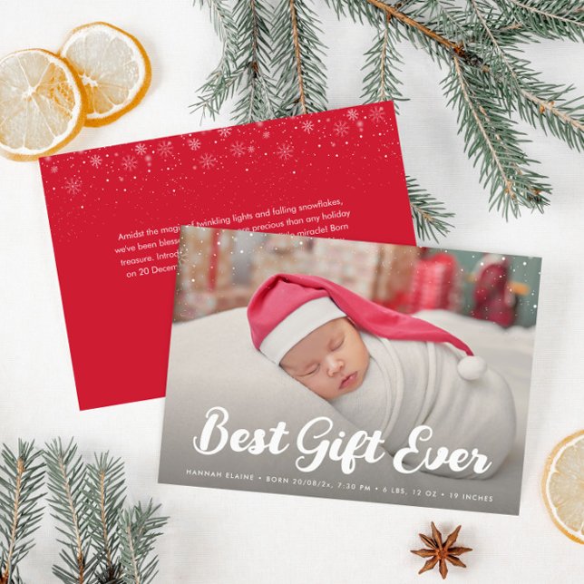 Anúncio de natalidade de natal de natal de na moda (Criador carregado)