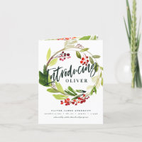 Anúncio de natalidade do natal da folhagem de água