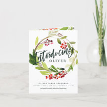 Anúncio de natalidade do natal da folhagem de água