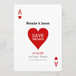 Anúncio de Noivado Ace of Hearts Save The Date
