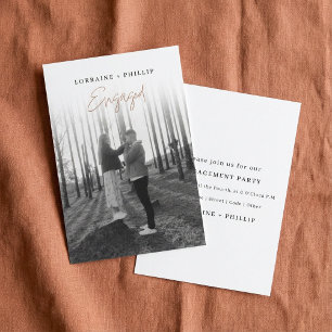 Anúncio de Noivado com Foto em Gradiente Moderno