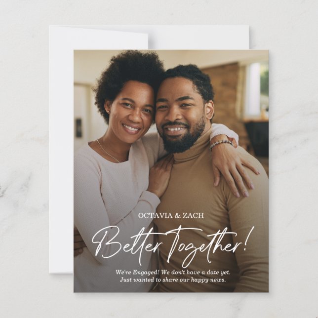 Anúncio de Noivado de Casamento de Foto de Orçamen (Frente)