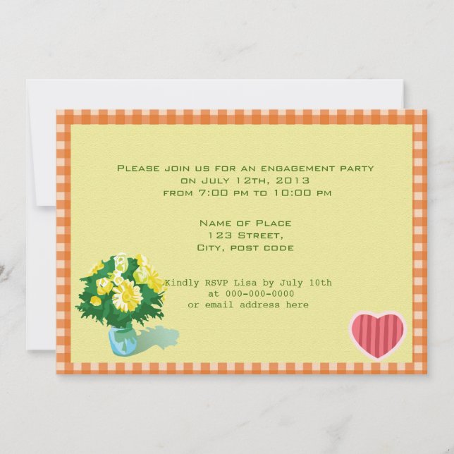 Anúncio de noivado de casamento estilo country (Frente)