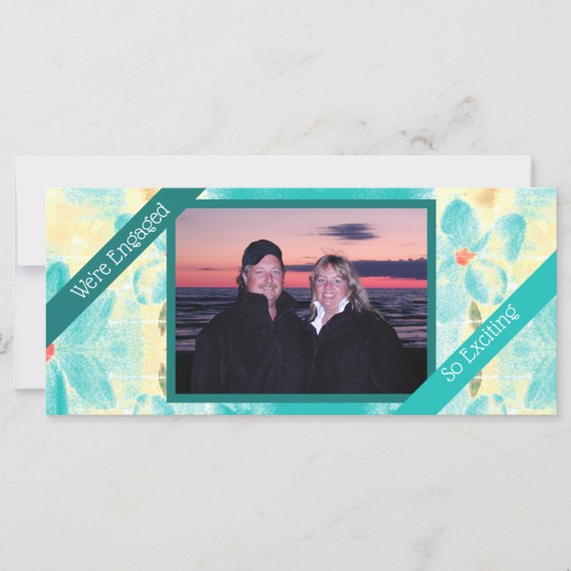 Anúncio de Noivado de Casamento Floral da Paisagem (Frente)