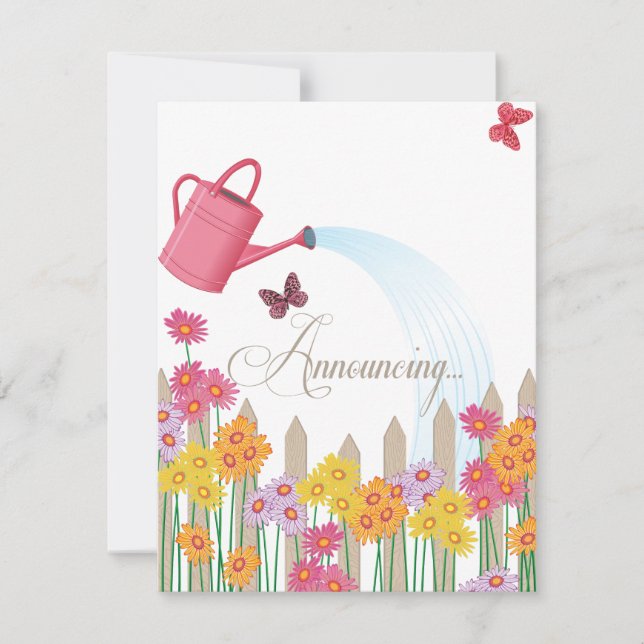 Anúncio de Noivado de Coleção de Festas de Jardim (Frente)