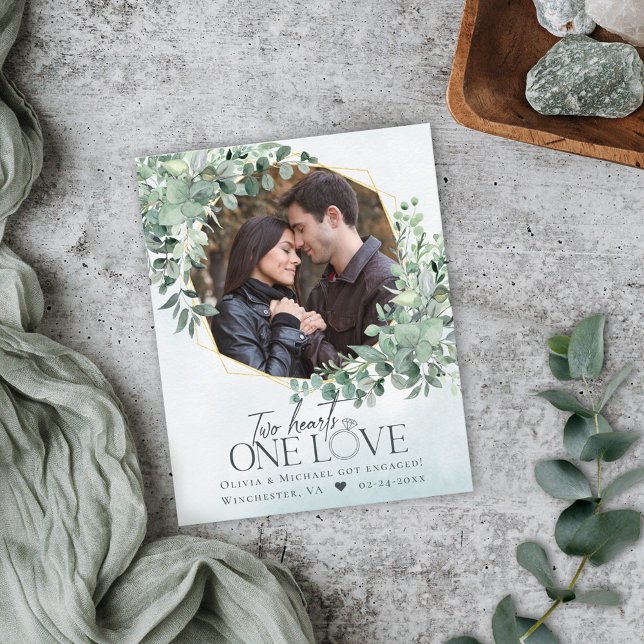 Anúncio de Noivado de Foto Eucalyptus de Orçamento (Criador carregado)