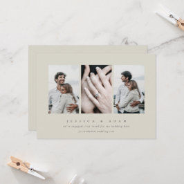 Anúncio de Noivado de Foto Mínimo 3 Elegante