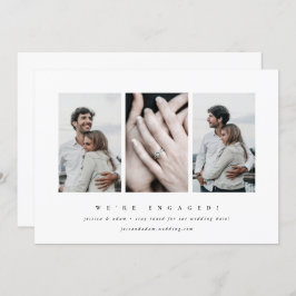 Anúncio de Noivado de Foto Mínimo 3 Elegante