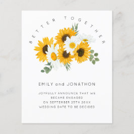 Anúncio de Noivado Floral de Girassóis