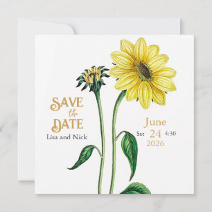 Anúncio de Noivado Helianthus Save the Date