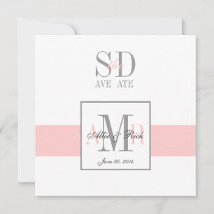 Anúncio de Noivado Pink e White Salve a Data do Ca