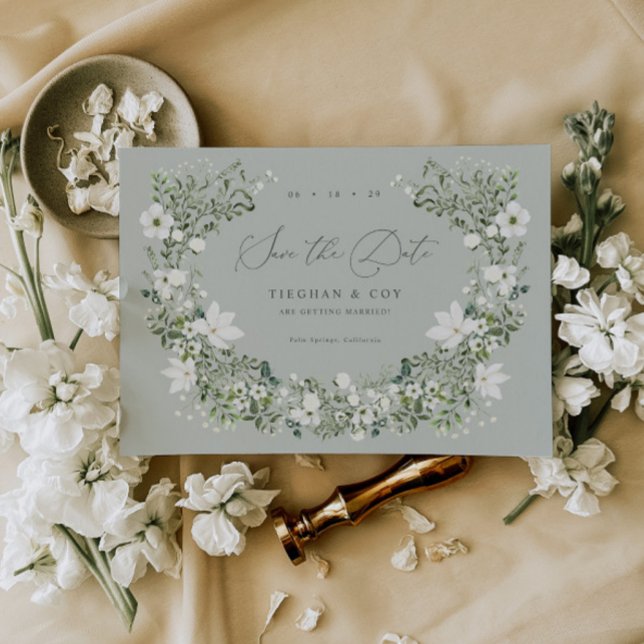 Anúncio de Noivado Save The Date Jardim Salvia (Criador carregado)