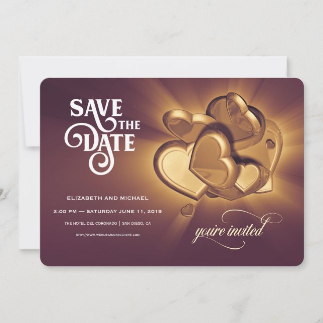 Anúncio de Noivado Save The Date (Versão 1) (Frente)