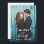 Anúncio de Nomes Lindos para Salvar a Data<br><div class="desc">Este Salve a Data apresenta seus nomes de forma proeminente sobre sua foto de sangria total.</div>