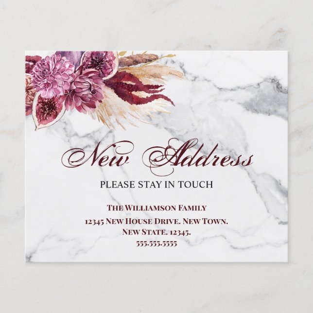 Anúncio de Nova Endereço do Orçamento Floral (Frente)