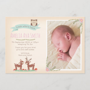 Anúncio de nova menina/recado de agradecimento