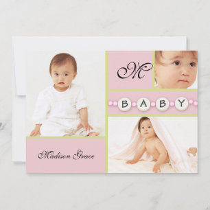 Anúncio de Nova Menina Rosa - Foto Personalizada