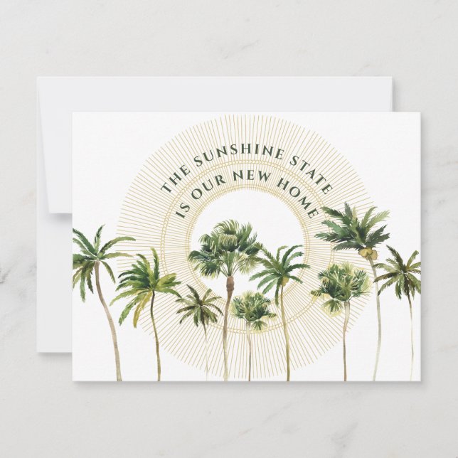 Anúncio de novo endereço do Ouro Sun das Palm Tree (Frente)