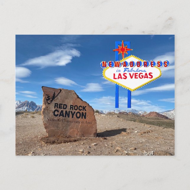 Anúncio de Novo Endereço em Las Vegas (Frente)