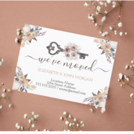 Anúncio de Novo Endereço Floral da Chave Mudada