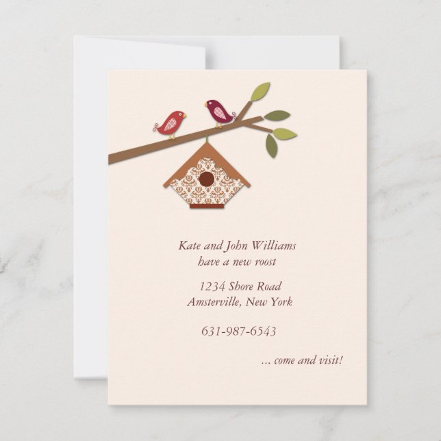 Anúncio de Novo Endereço para Pássaros Doce (Frente)