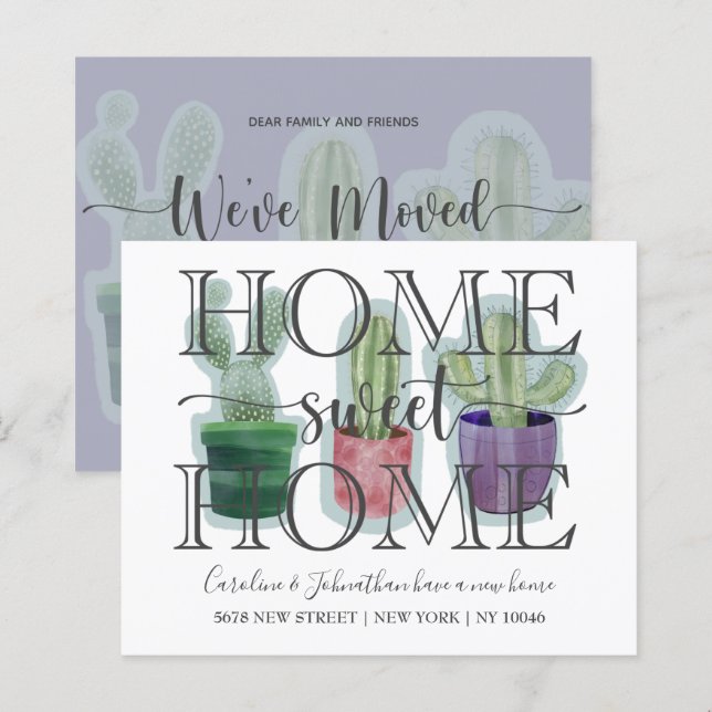 Anúncio de Novo Lar Aquarela Cactus Orçamento (Frente/Verso)