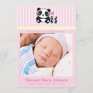 Anúncio de Panda Birth - Rosa