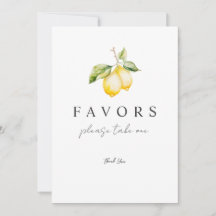 Anúncio de placa de favores de verão de limão cítr