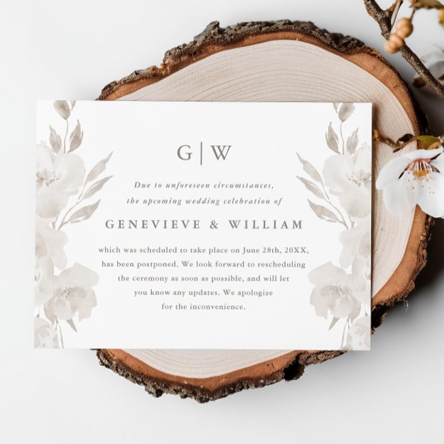 Anúncio de Postergação de Casamento com Foto Flora (Criador carregado)