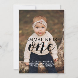 Anúncio de primeiro aniversário com foto para down