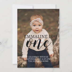 Anúncio de primeiro aniversário com foto para down