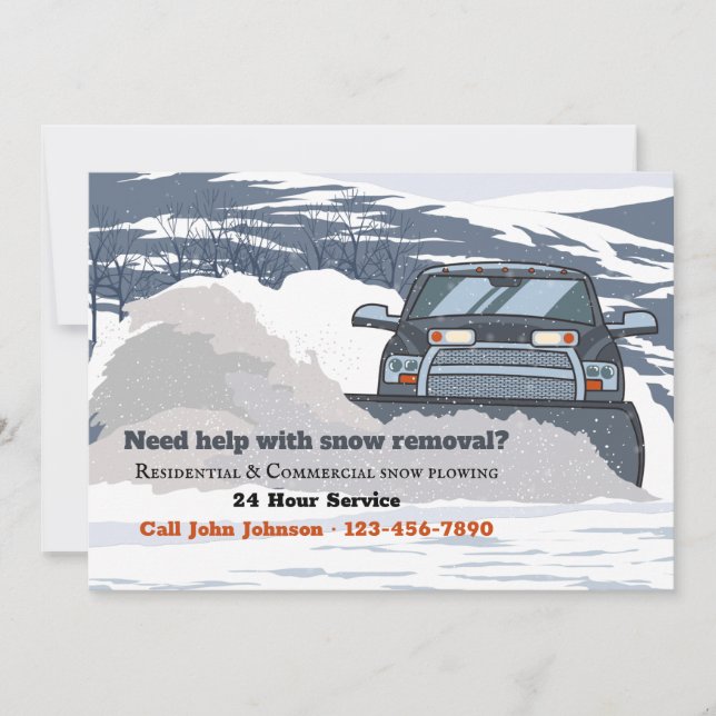 Anúncio de remoção da neve do brilho da neve (Frente)