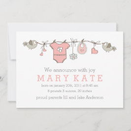 Anúncio de roupas elegantes de bebê cor-de-rosa