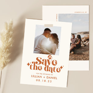 Anúncio de Salve o Dia com Foto Laranja Retrô