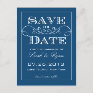 Anúncio de Save the Date Azul Elegante