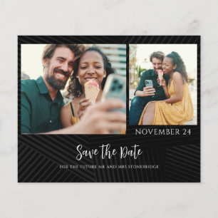Anúncio de Save the Date com 2 Fotos para Casal Ec