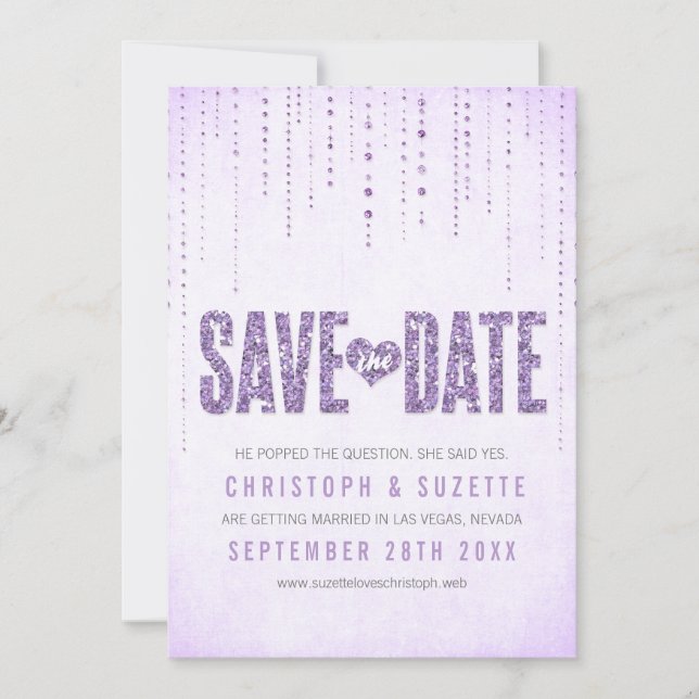 Anúncio de Save The Date com Brilho (Frente)
