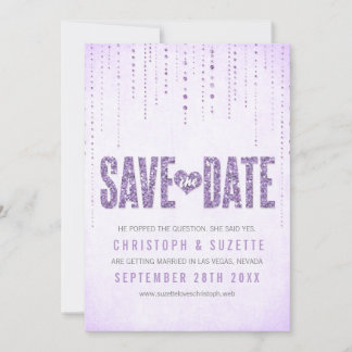 Anúncio de Save The Date com Brilho